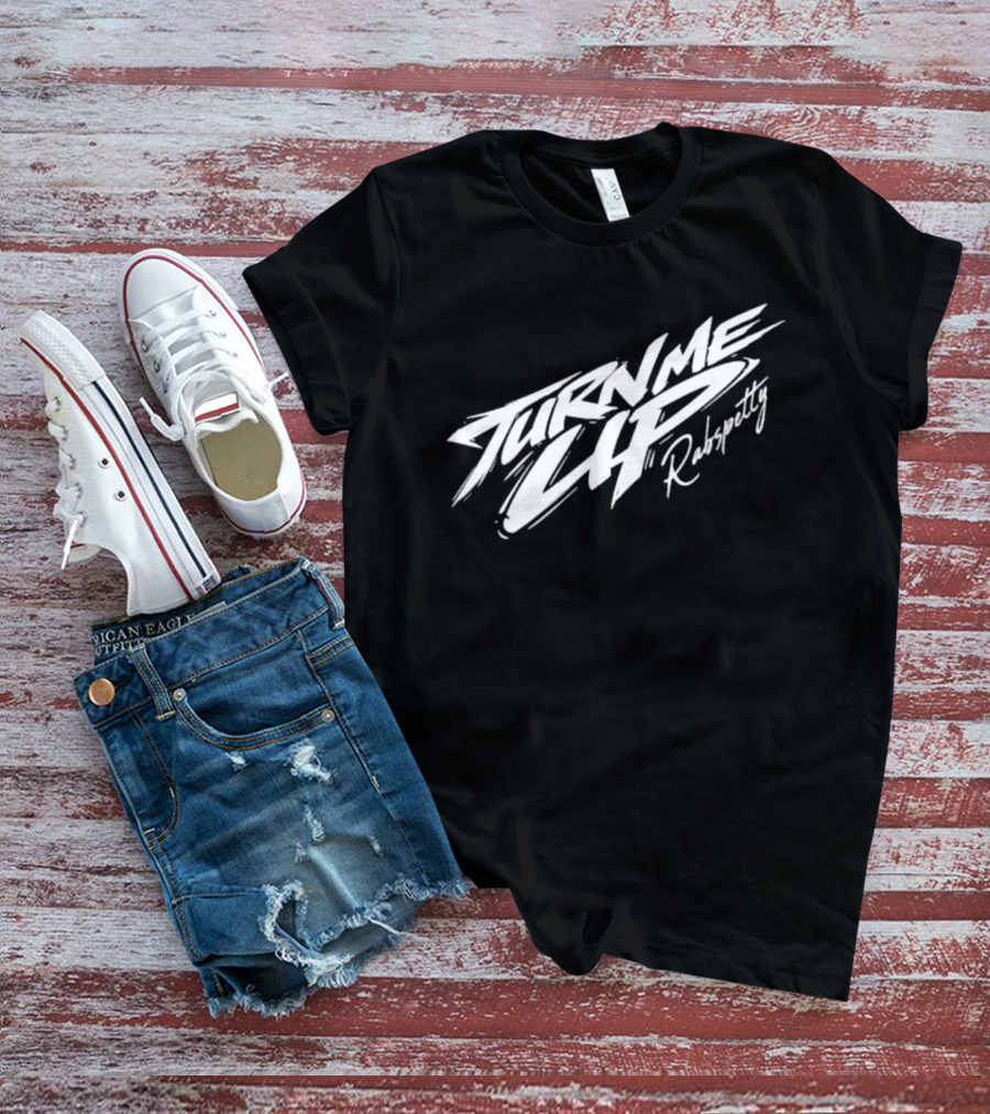 Rabsopetty Turn Me Up Dynamic Script T-Shirt