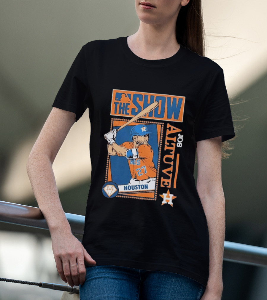 Houston Astros Jose Altuve The Show MLB Player Homage Navy Tri Blend T-Shirt