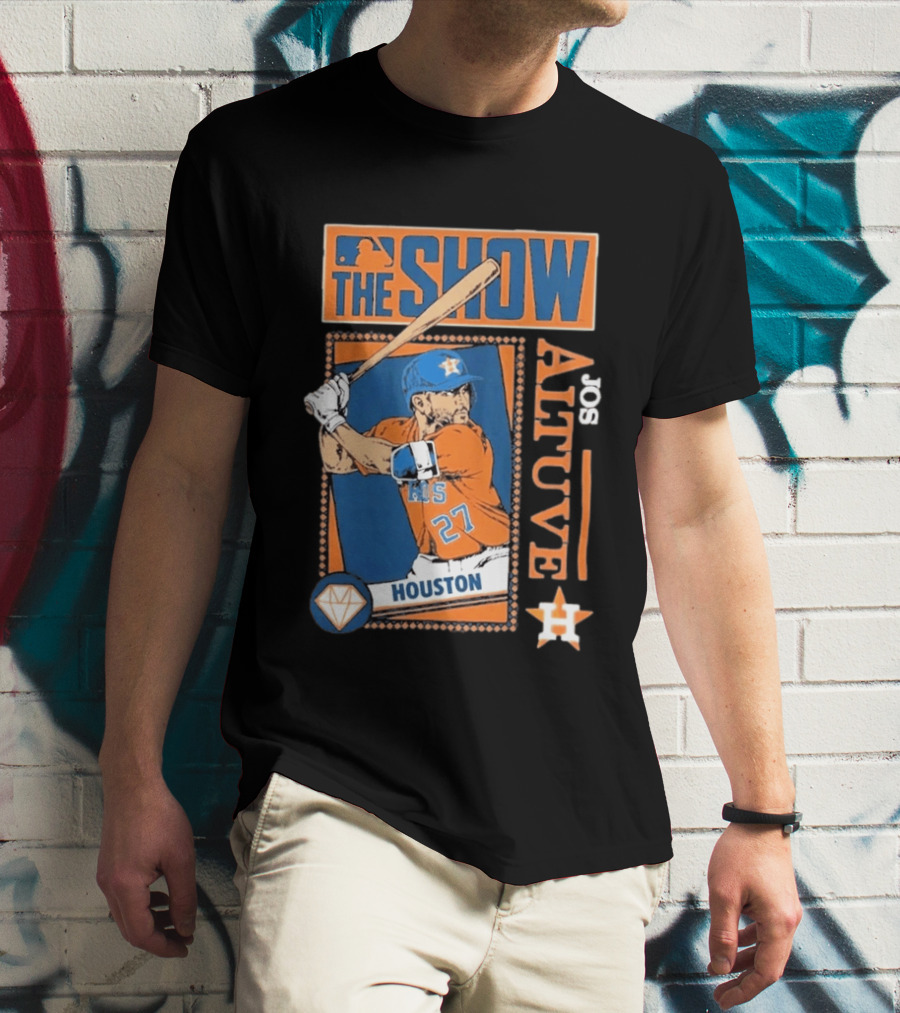 Houston Astros Jose Altuve The Show MLB Player Homage Navy Tri Blend T-Shirt