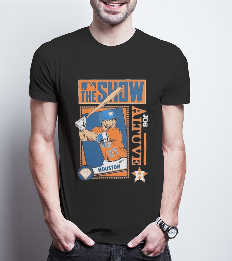 Houston Astros Jose Altuve The Show MLB Player Homage Navy Tri Blend T-Shirt