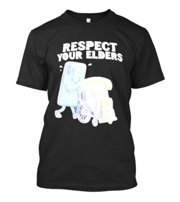 Respect Your Elders Smartphone And Vintage Telephone T-Shirt