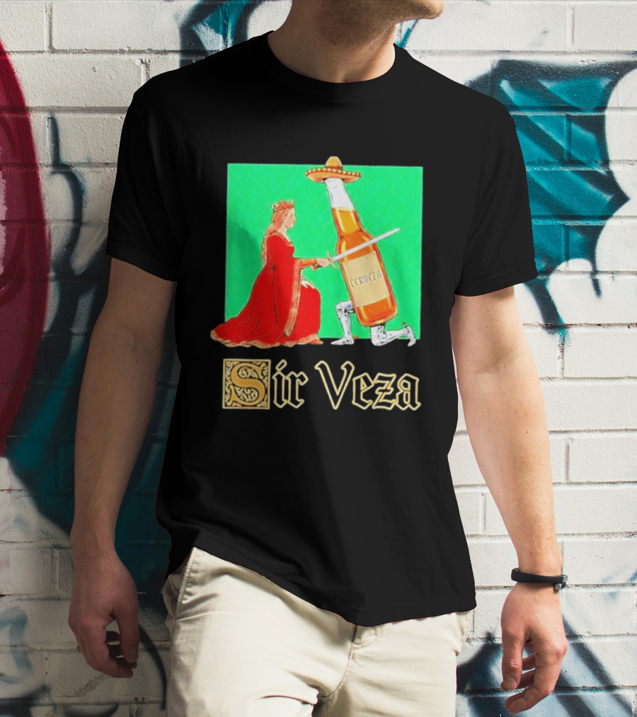 Sir Veza Cerveza Beer Bottle Knighted By Queen Sombrero T-Shirt