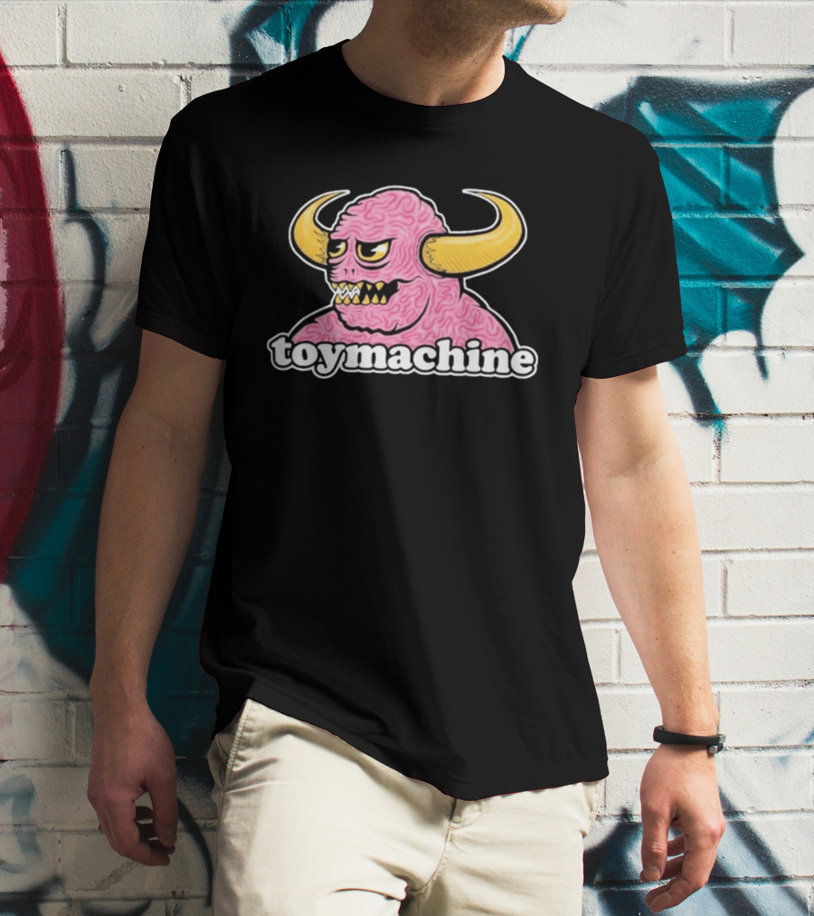 Toy Machine Monster With Horns And Brain Texture T-Shirt