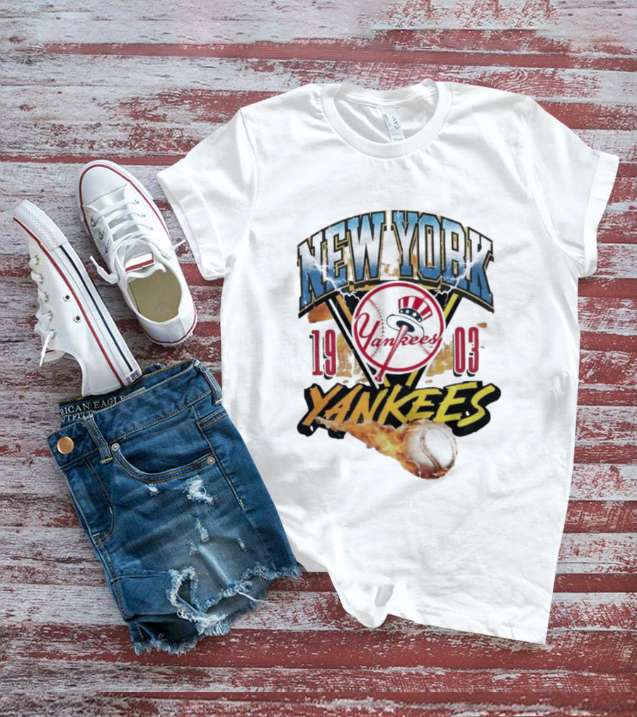 New York Yankees 1903 Fireball Baseball Yankees T-Shirt