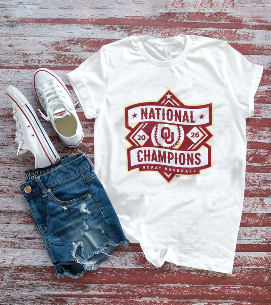 Oklahoma Sooners 2026 National Champions NCAA Baseball T-Shirt