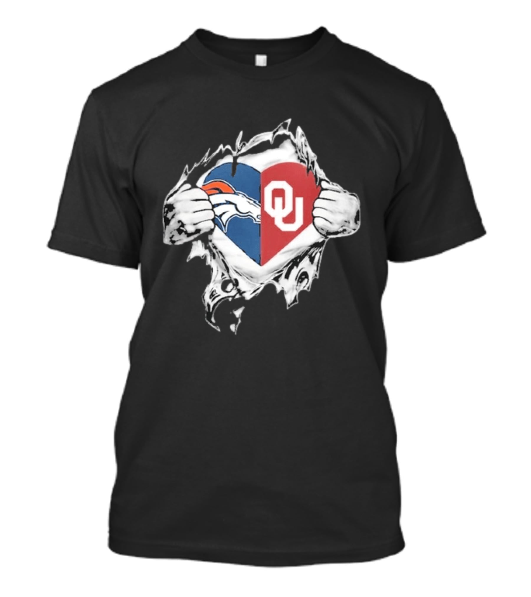 Broncos OU Sooners Heart Blend T-Shirt