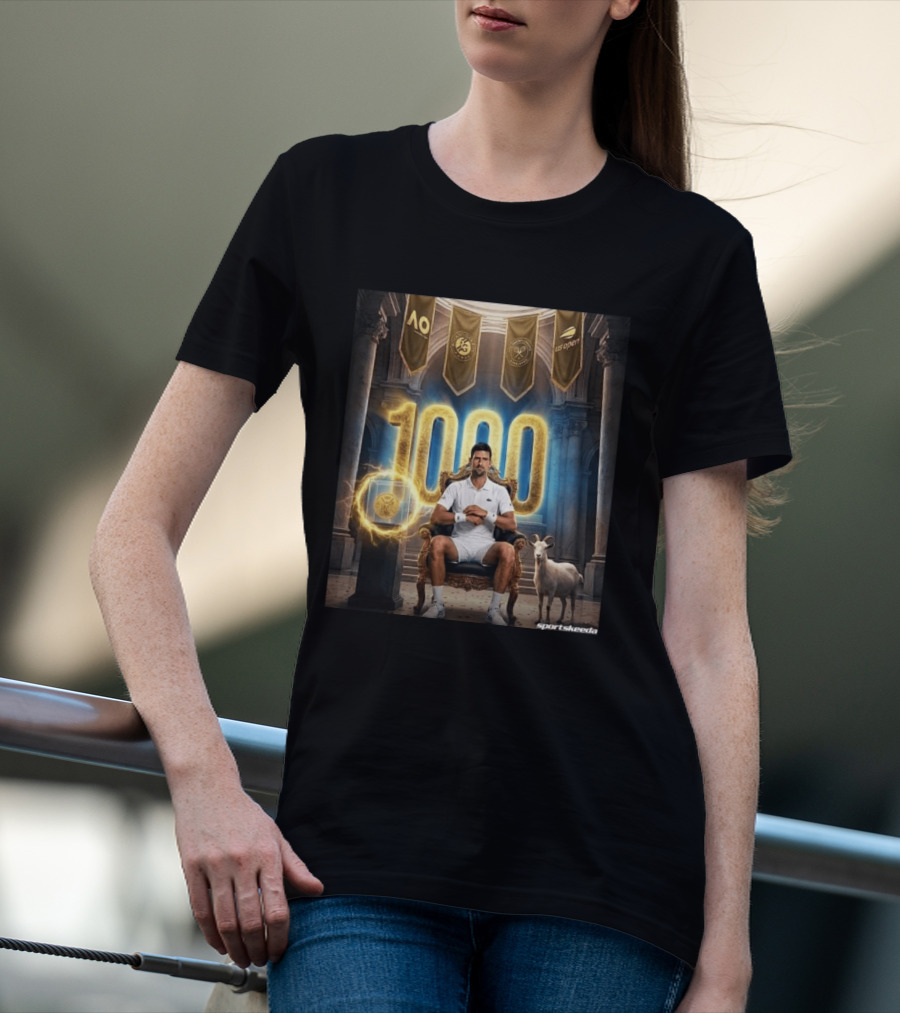 Novak Djokovic 1000 Weeks ATP Top 20 Tennis Player T-Shirt