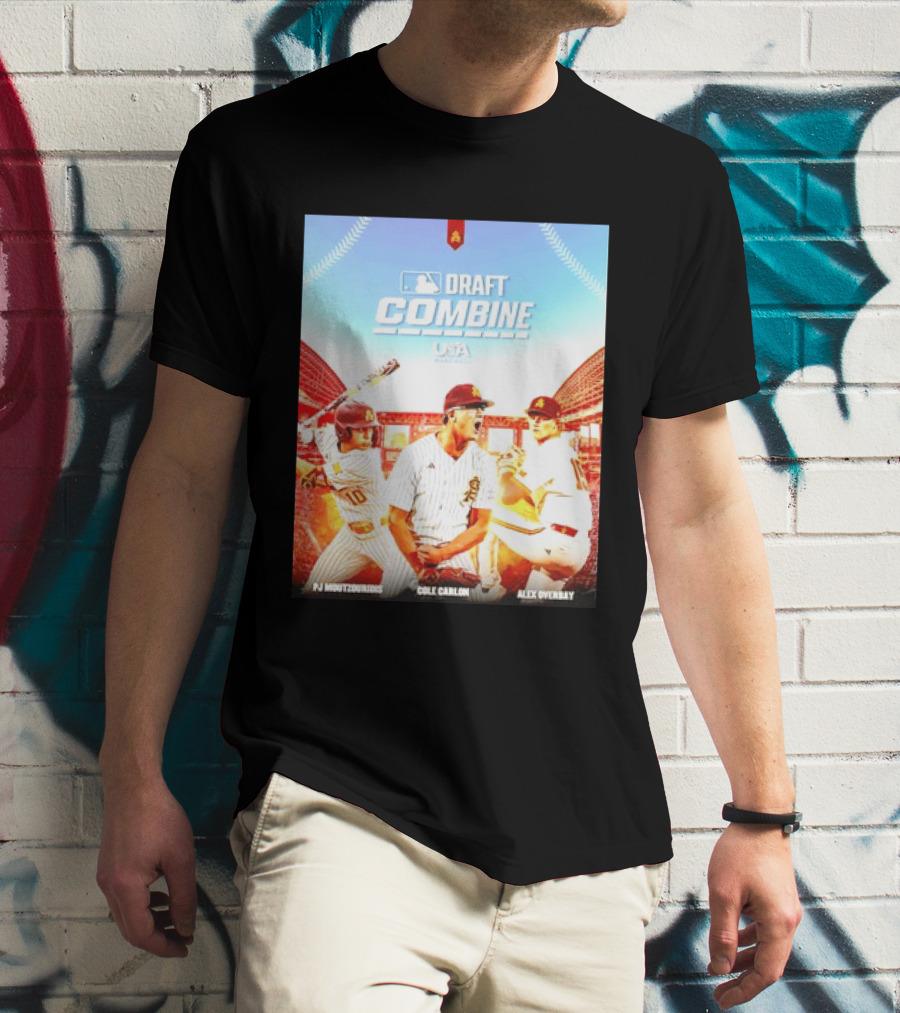 MLB Draft Combine Moutzouridis Carlon Overbay Arizona State Sun Devils Baseball T-Shirt