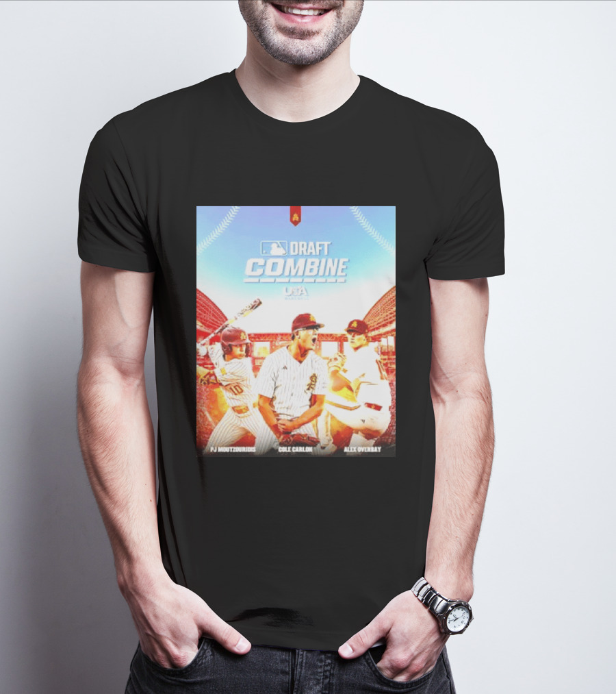 MLB Draft Combine Moutzouridis Carlon Overbay Arizona State Sun Devils Baseball T-Shirt