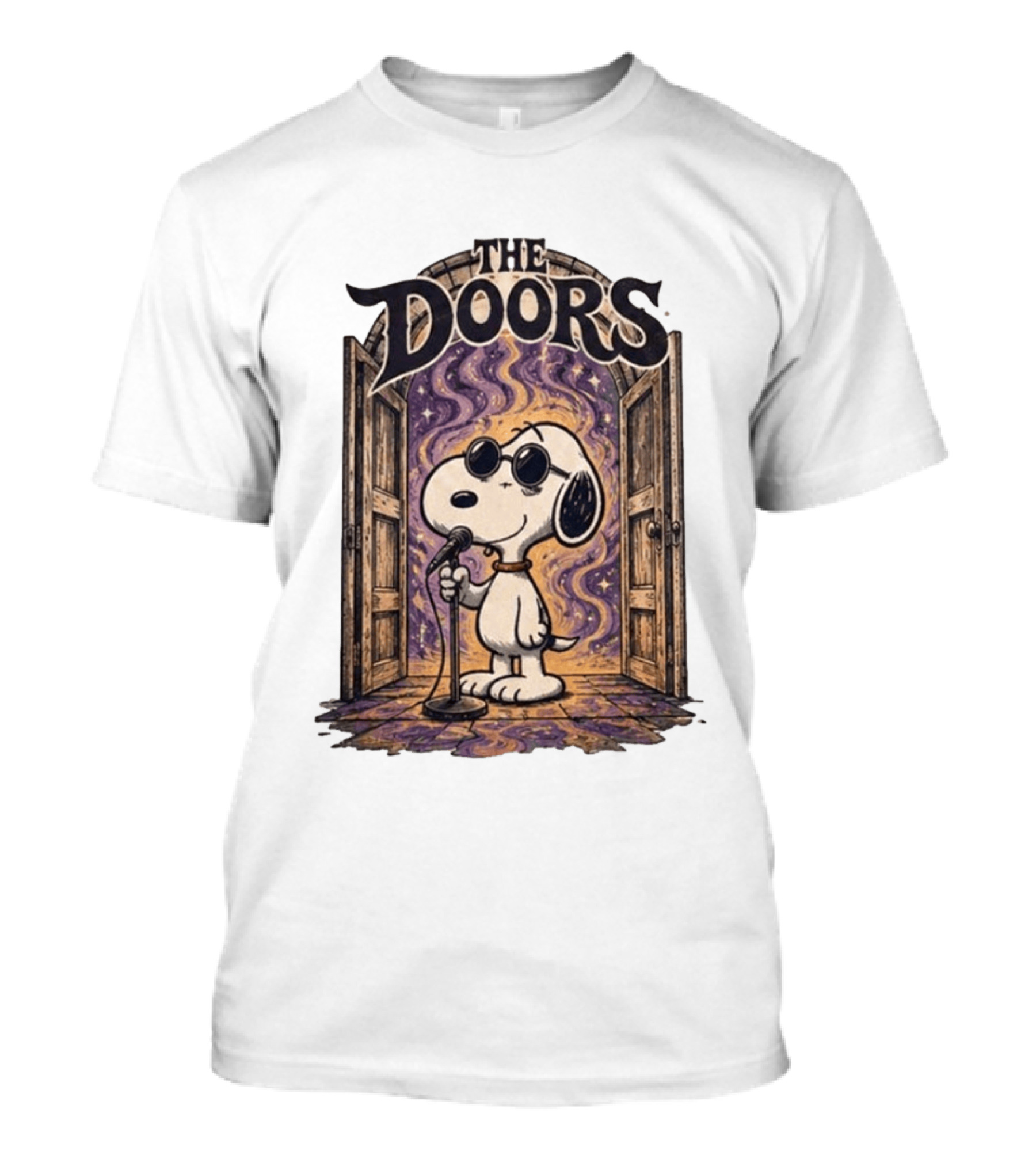 Snoopy The Doors Open The Mind Midnight Light T-Shirt