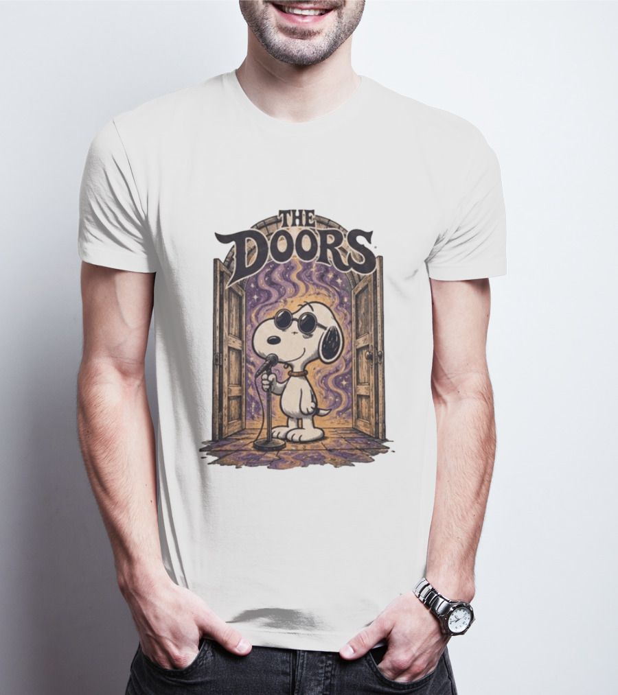 Snoopy The Doors Open The Mind Midnight Light T-Shirt