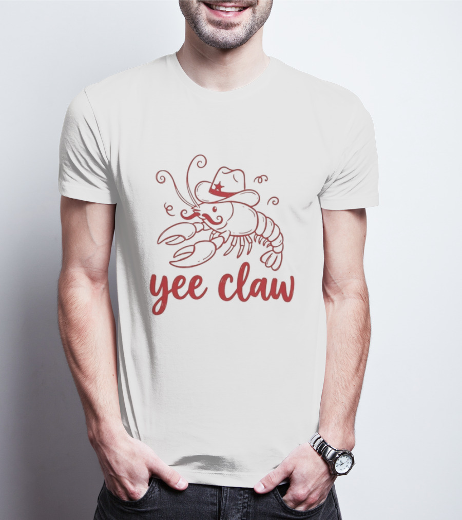Yee Claw Lobster Cowboy Hat Rodeo Wrangler T-Shirt