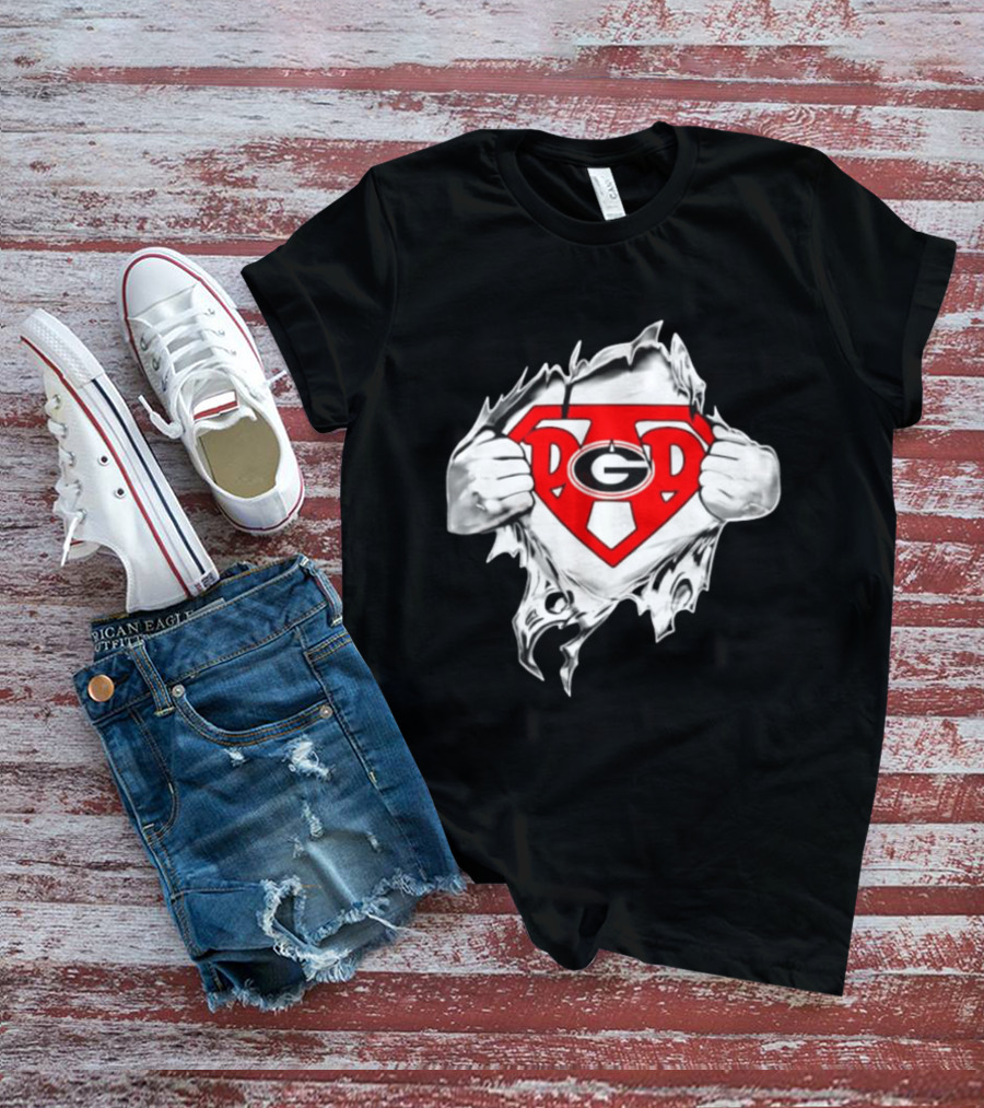 Georgia Bulldogs NCAA Super Dad Happy Father's Day Hero T-Shirt