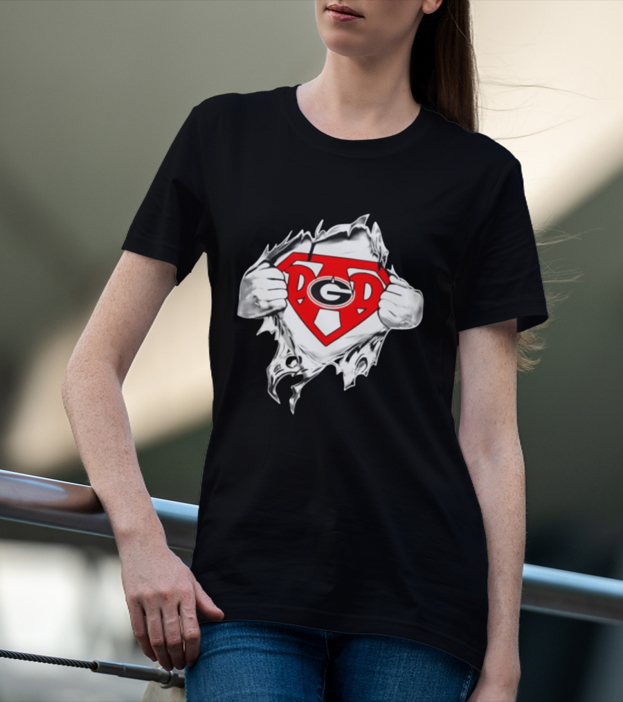Georgia Bulldogs NCAA Super Dad Happy Father's Day Hero T-Shirt