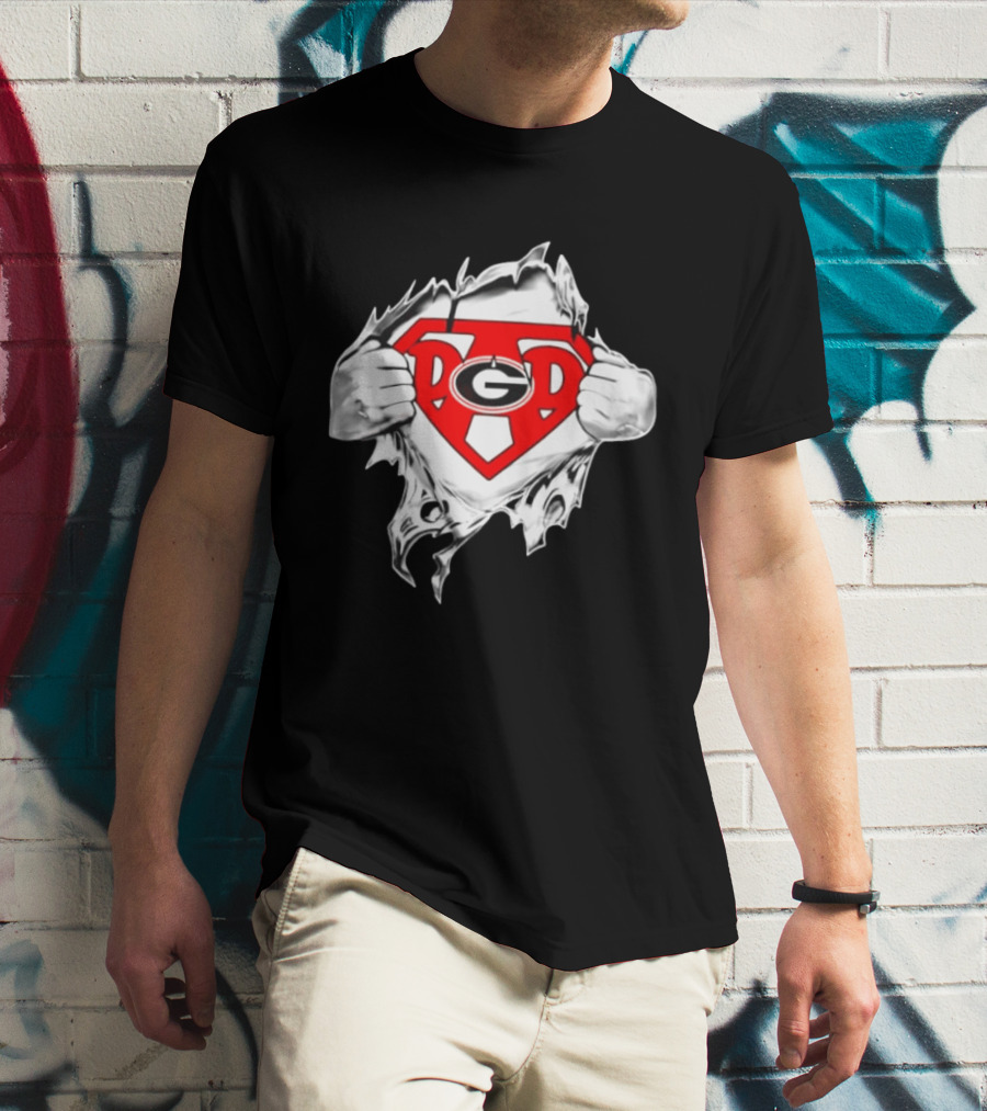 Georgia Bulldogs NCAA Super Dad Happy Father's Day Hero T-Shirt