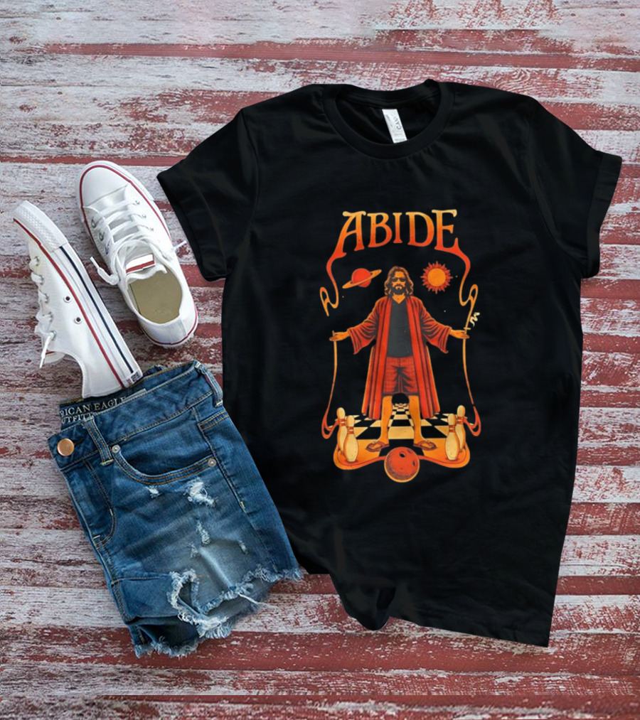 The Big Lebowski Abide Dude Bowling Solar System T-Shirt