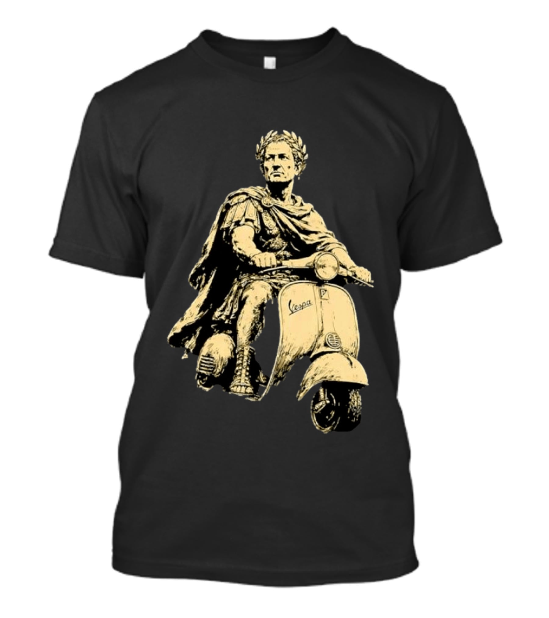 Julius Caesar Vespa Scooter Roman Warrior Motif T-Shirt