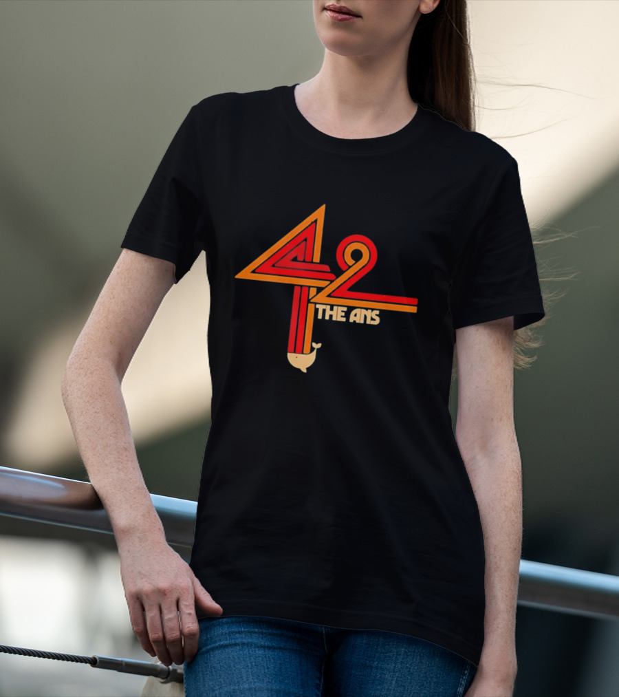 The Hitchhiker's Guide To The Galaxy 42 The Answer Text With Whale T-Shirt