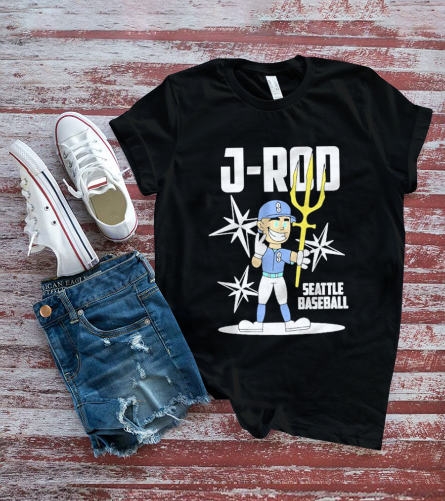 J Rod Seattle Baseball Julio Rodríguez Cartoon Trident Stars T-Shirt