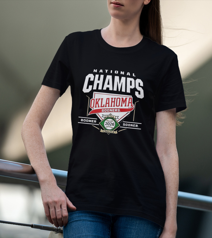 Oklahoma Sooners NCAA National Champs 2026 Omaha Boomer Sooner T-Shirt