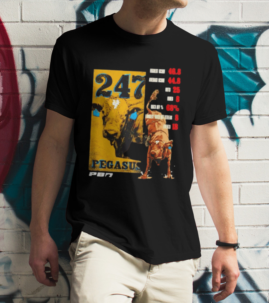 Pegasus 247 PBR Bull Riding Outs Stats Highest Average Score T-Shirt