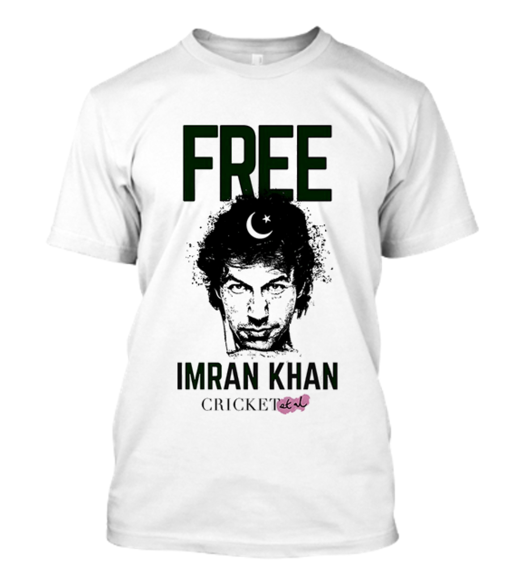 Free Imran Khan Cricket Protest Moon T-Shirt