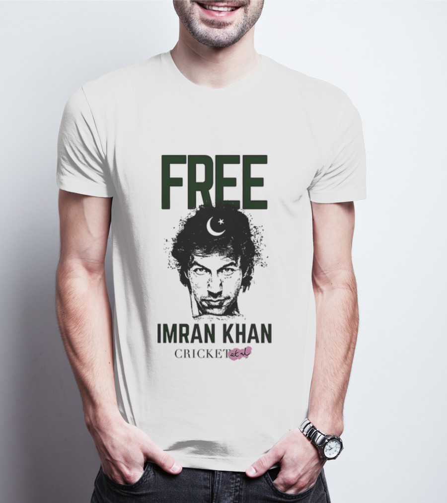 Free Imran Khan Cricket Protest Moon T-Shirt