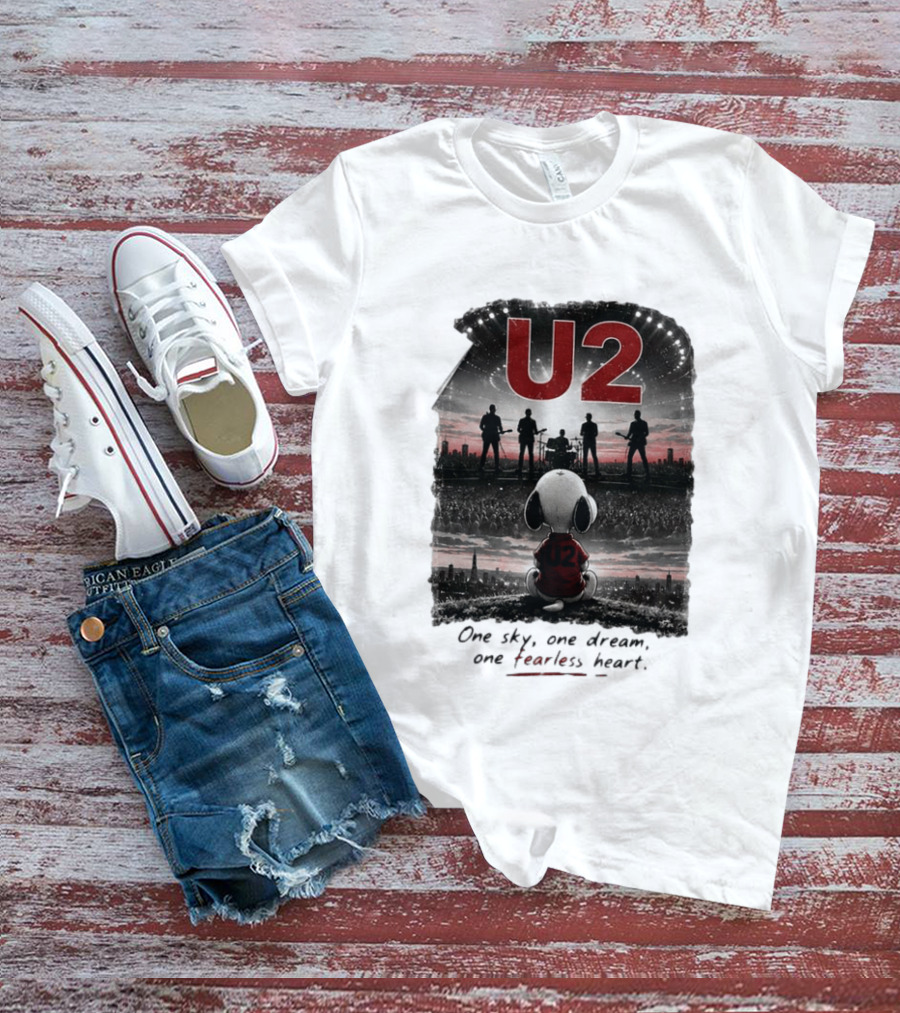U2 Snoopy One Sky One Dream One Fearless Heart T-Shirt