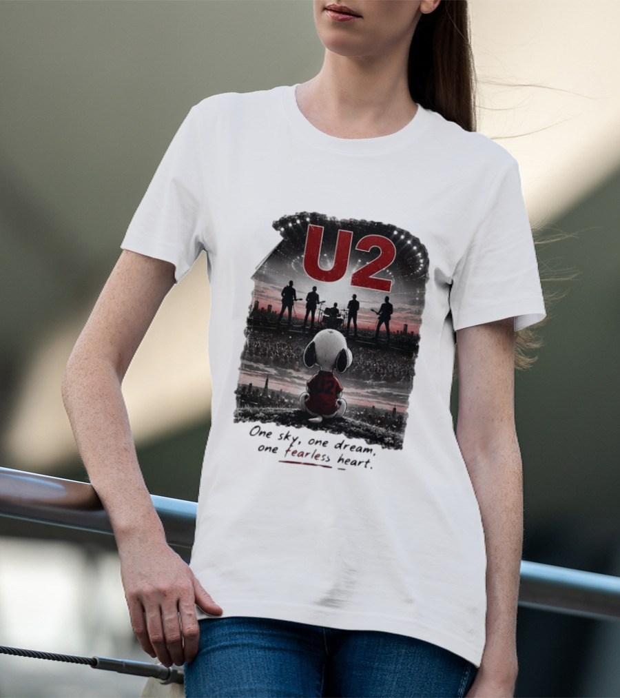 U2 Snoopy One Sky One Dream One Fearless Heart T-Shirt