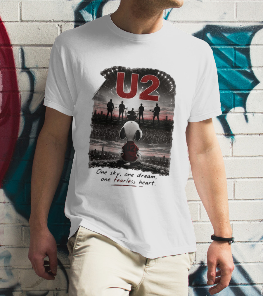 U2 Snoopy One Sky One Dream One Fearless Heart T-Shirt