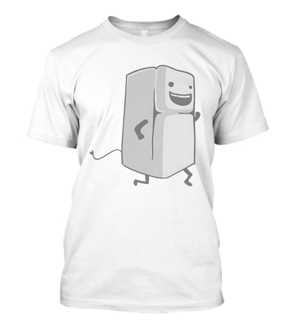 Refrigerator Running Cartoon Funny Playful Fridge T-Shirt