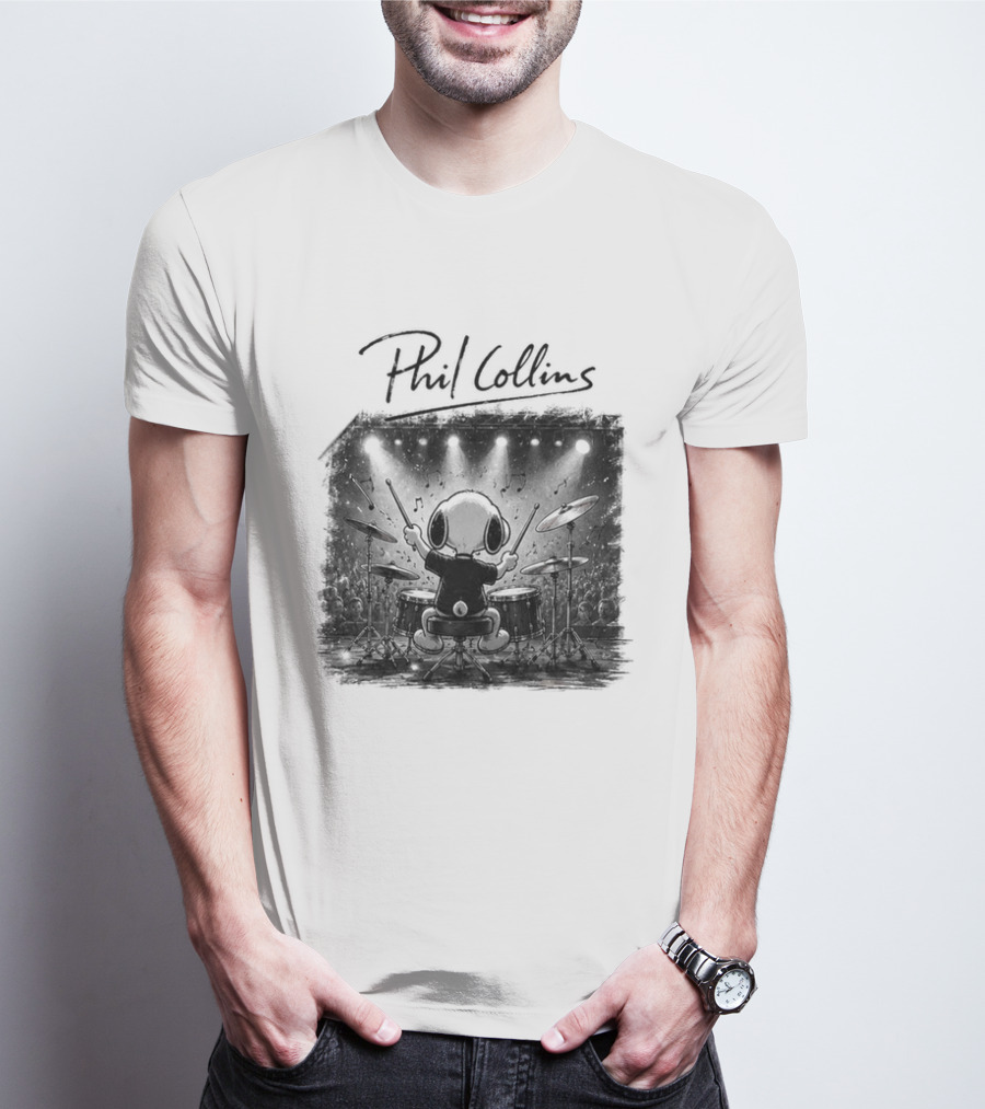 Snoopy Phil Collins Feel The Rhythm Trust The Heart Let It Flow T-Shirt