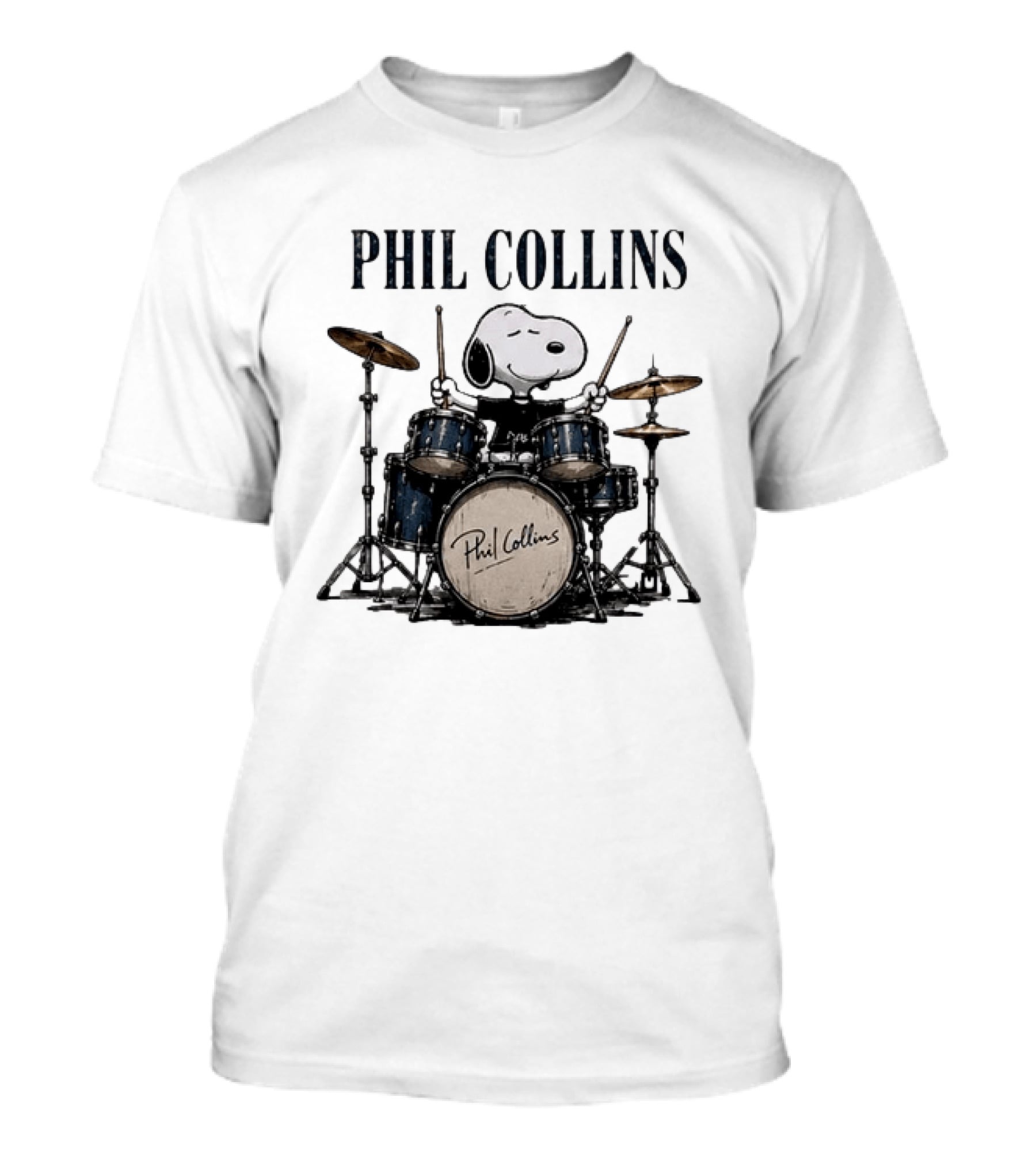 Snoopy Playing Drums Phil Collins Feel The Rhythm Trust The Heart Let It Flow T-Shirt