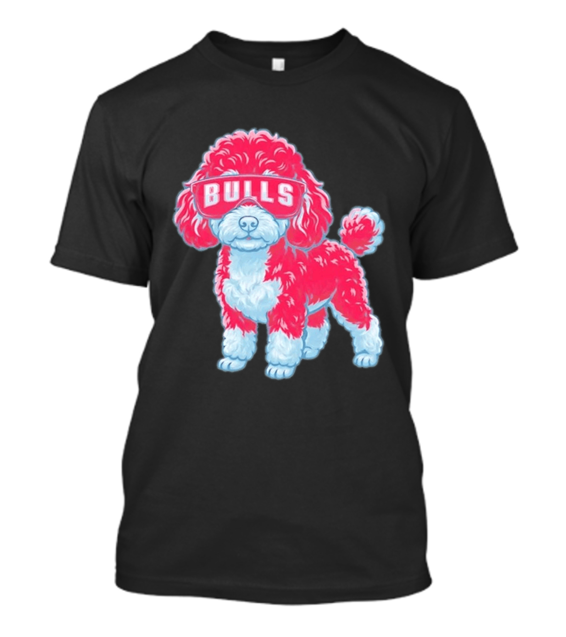 Chicago Bulls Poodle Cartoon Glasses T-Shirt
