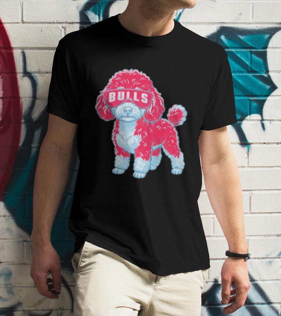 Chicago Bulls Poodle Cartoon Glasses T-Shirt