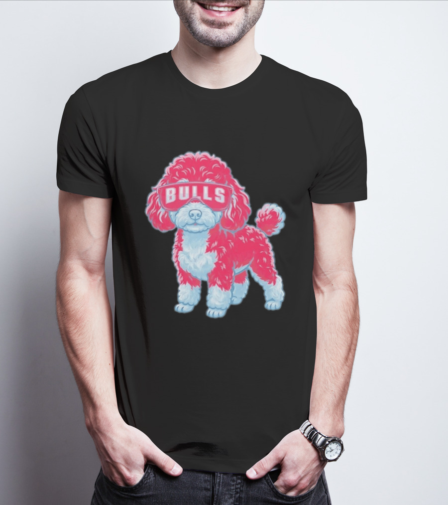 Chicago Bulls Poodle Cartoon Glasses T-Shirt