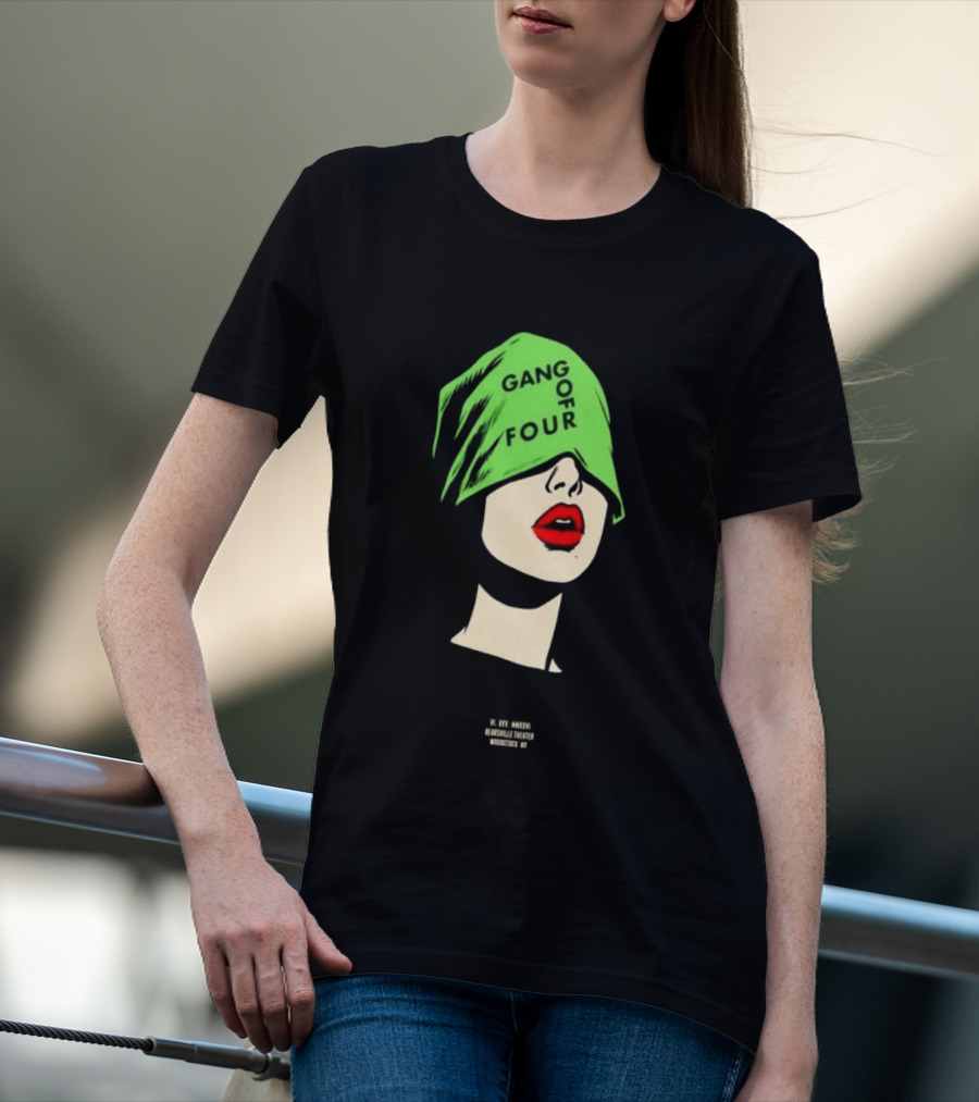 Gang Of Four June 25 2026 Woodstock NY With Green Hat And Red Lips T-Shirt