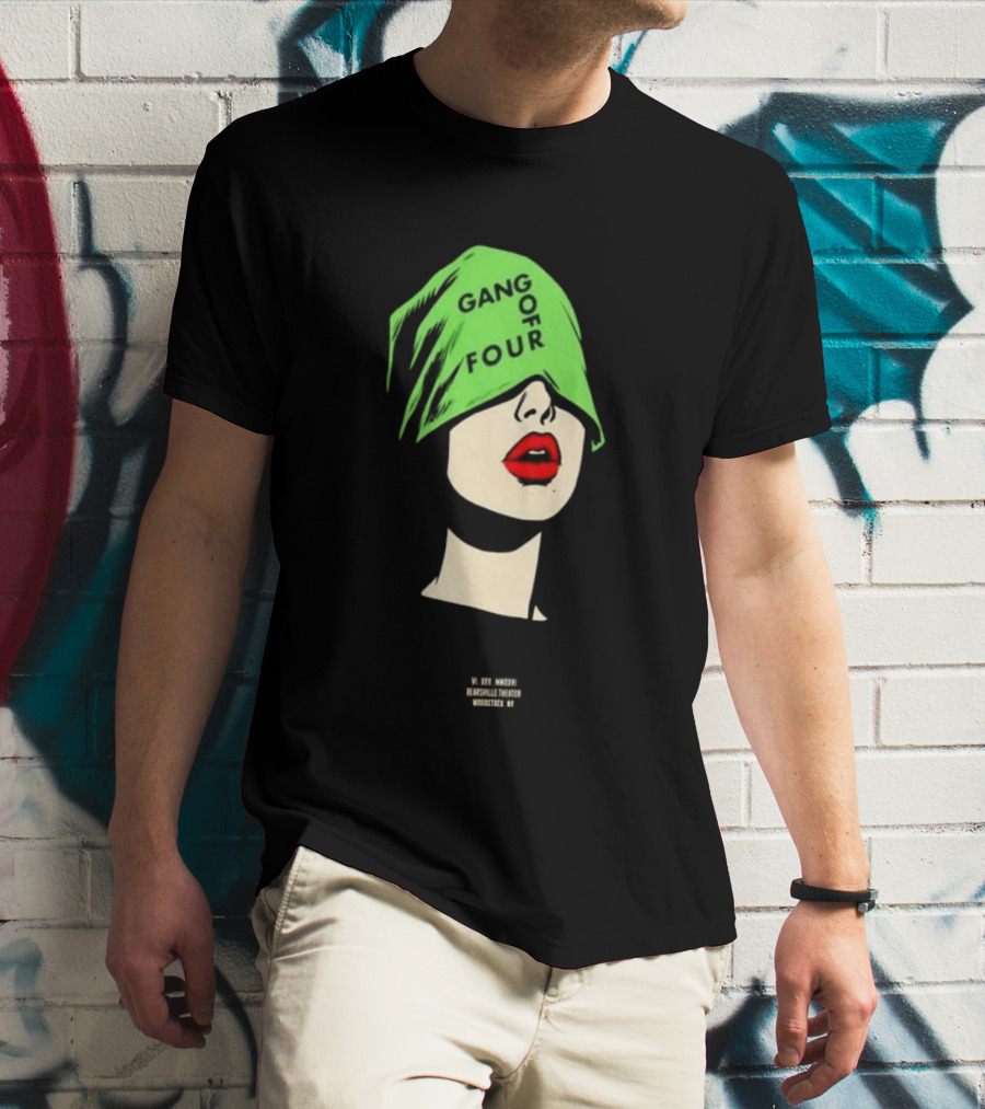 Gang Of Four June 25 2026 Woodstock NY With Green Hat And Red Lips T-Shirt