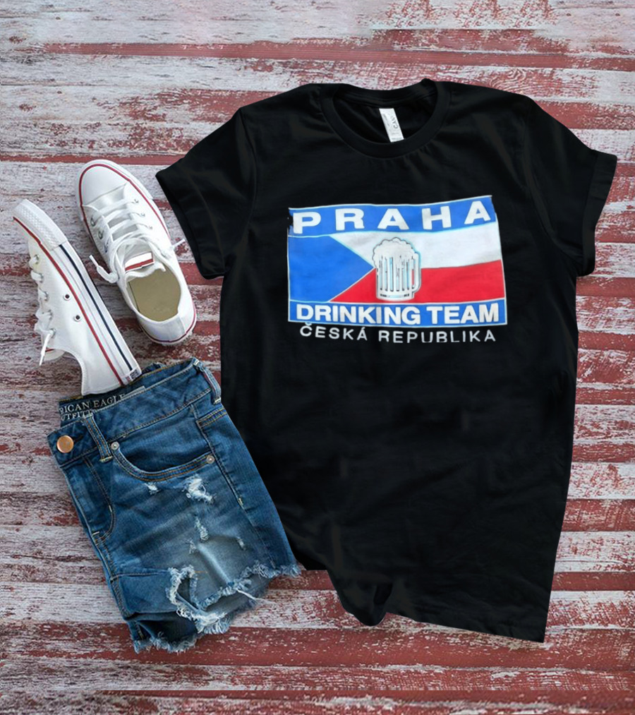 PRAHA Drinking Team Ceska Republika Flag Beer T-Shirt