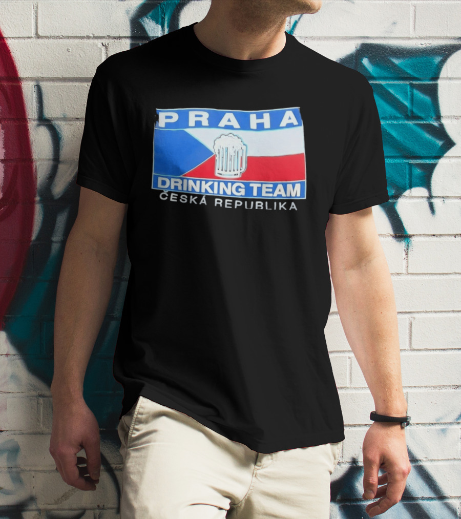 PRAHA Drinking Team Ceska Republika Flag Beer T-Shirt