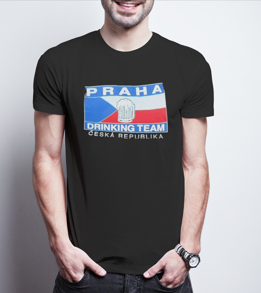 PRAHA Drinking Team Ceska Republika Flag Beer T-Shirt