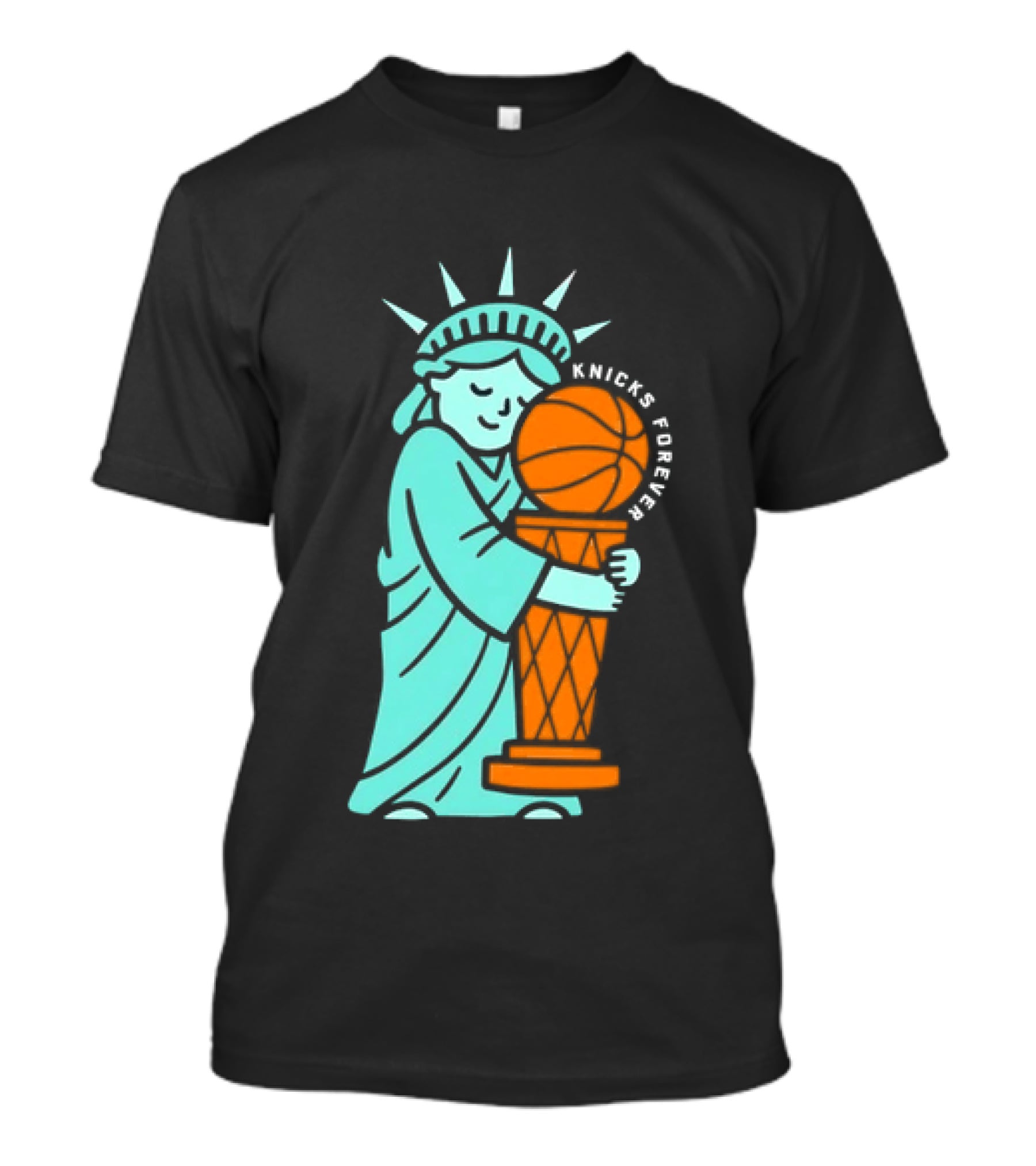 Statue Of Liberty Hug Larry O'Brien Trophy Knicks Forever T-Shirt