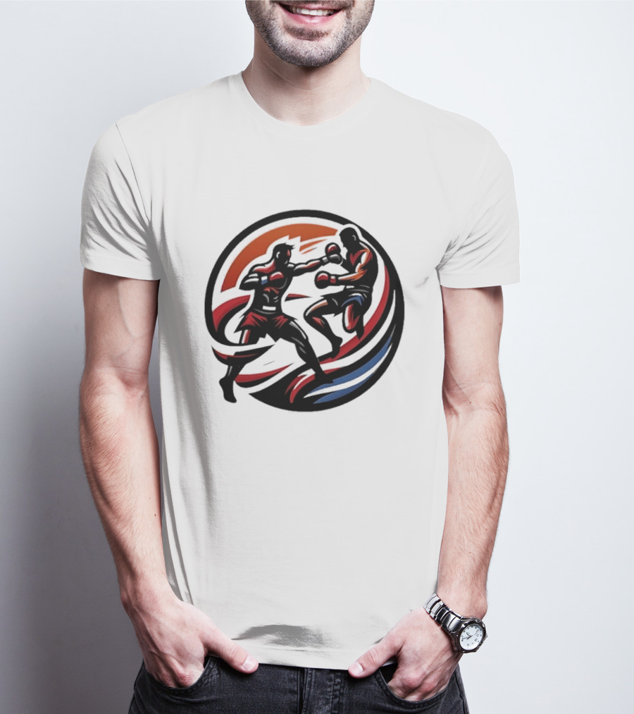Boxing Fighters Dynamic Circle Rug T-Shirt