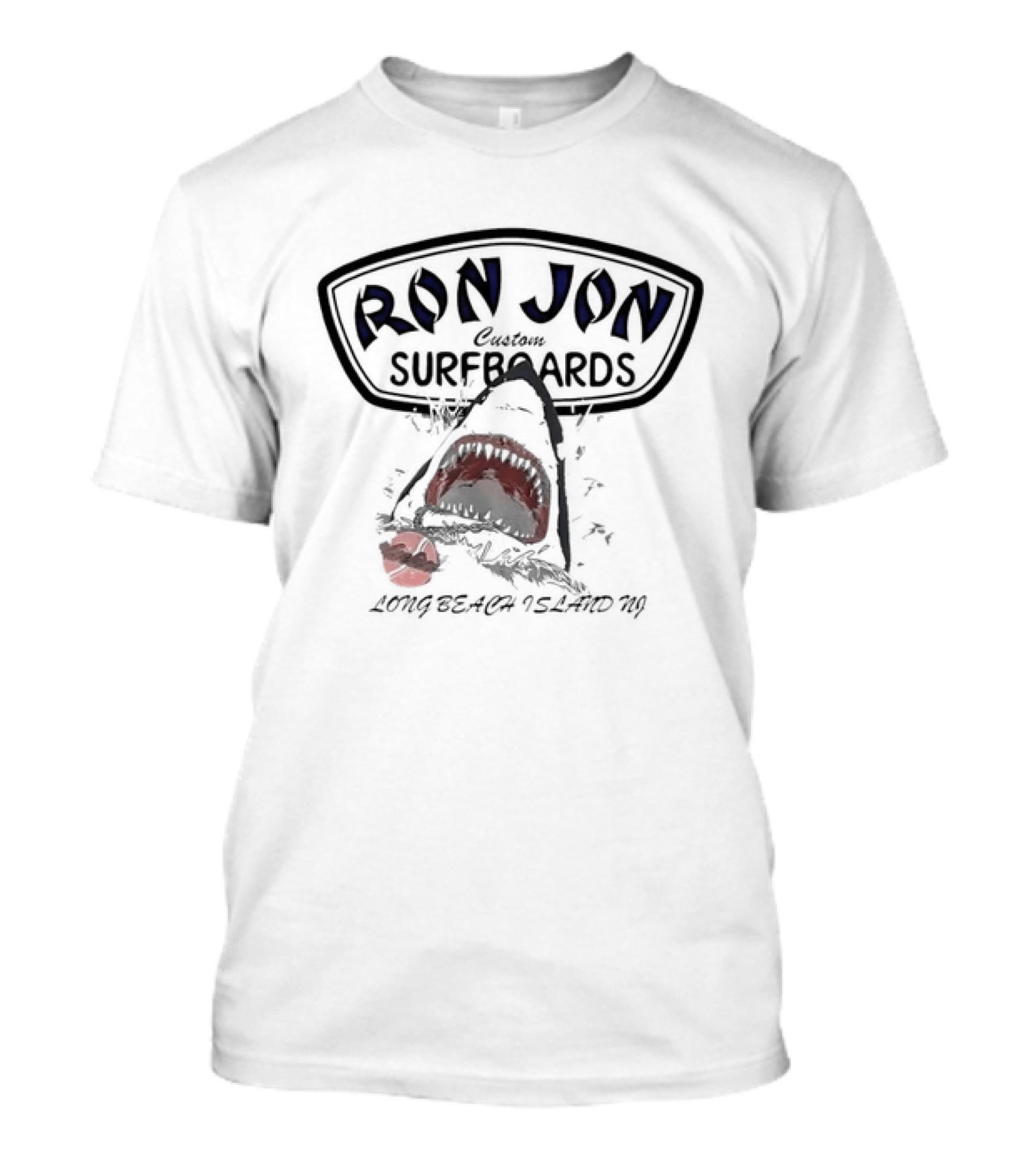 Long Beach Island NJ Ron Jon Custom Surfboards Shark Eating T-Shirt