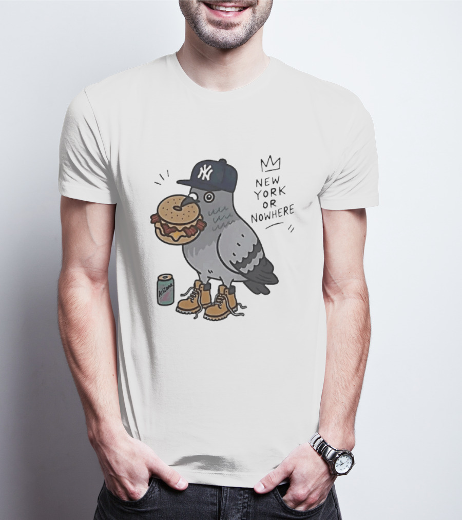 New York Or Nowhere Pigeon Bagel Timberlands Arizona Iced Tea T-Shirt