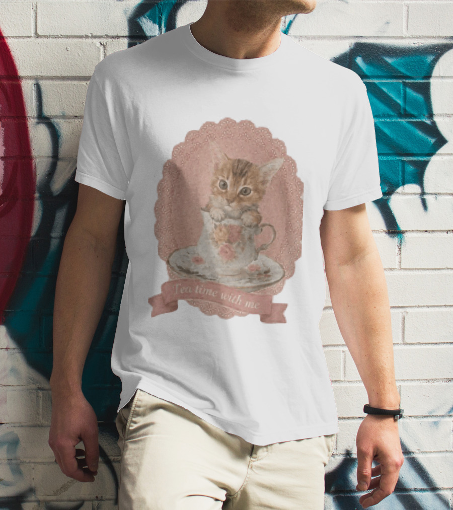 Adam Coquette Nicholas Galitzine Kitten Cat Tea Time With Me T-Shirt
