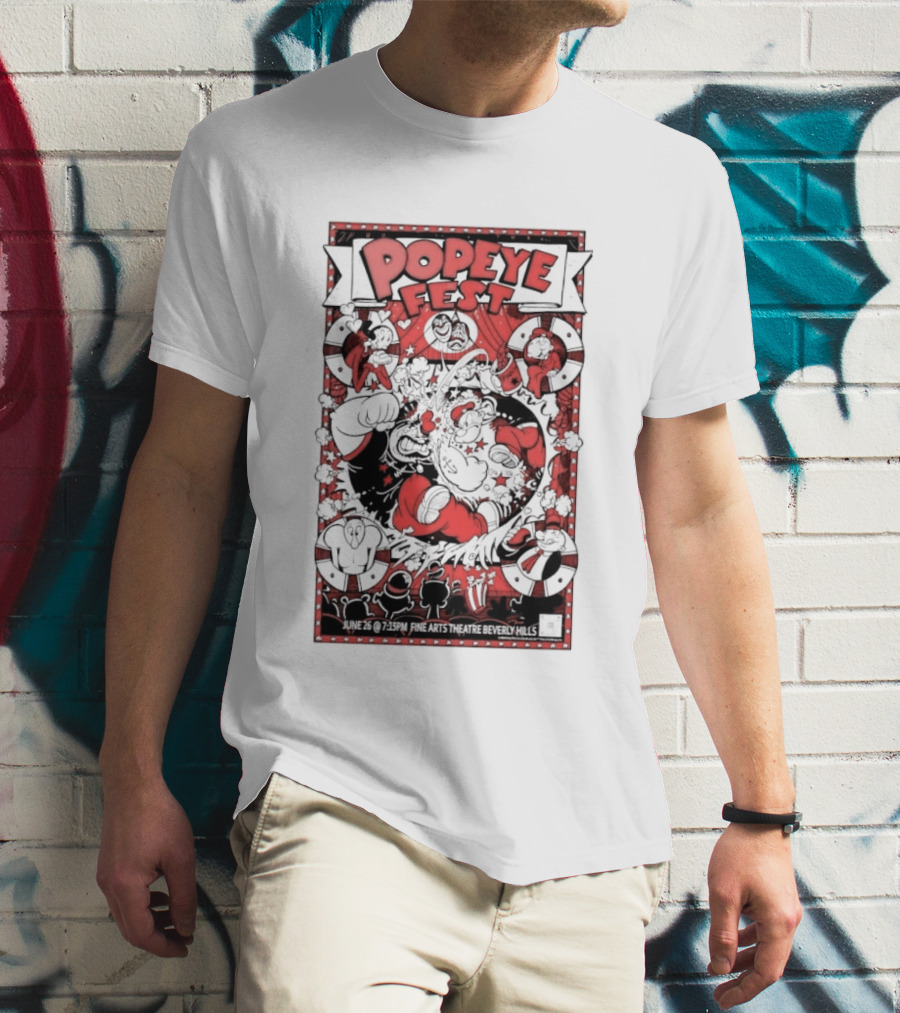 Popeye Fest Fine Arts Theatre Beverly Hills Comic Character Event T-Shirt