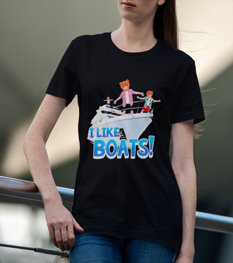 Bearhead I Like Boats Teddy Bears On Yacht T-Shirt