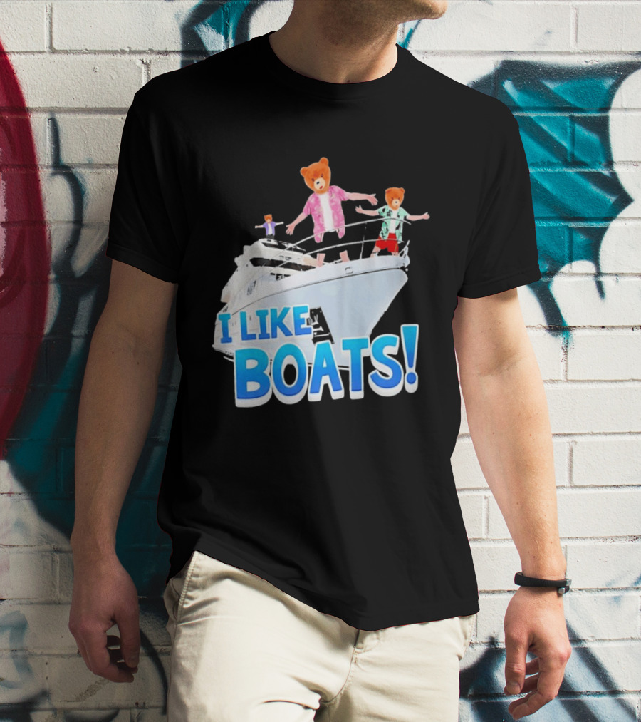 Bearhead I Like Boats Teddy Bears On Yacht T-Shirt