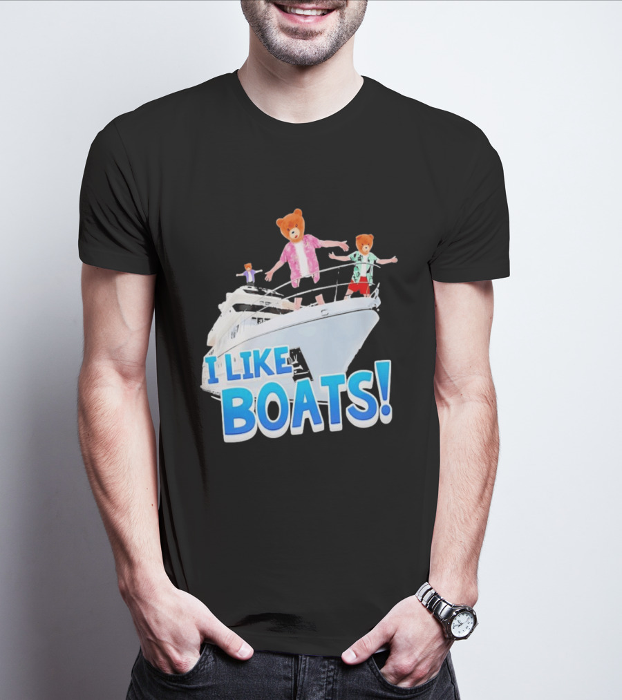 Bearhead I Like Boats Teddy Bears On Yacht T-Shirt